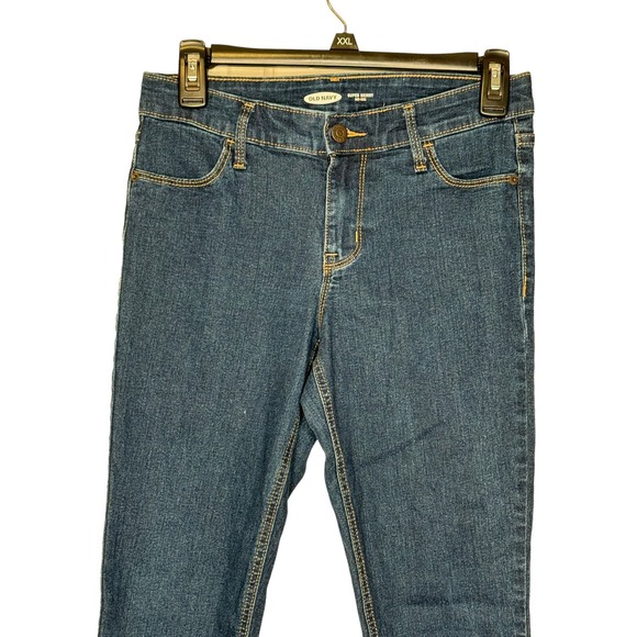 Old Navy Women's Jeans Super Skinny Mid-Rise Slim 5-Pocket Dark Denim Blue Sz. 2 - Picture 2 of 10